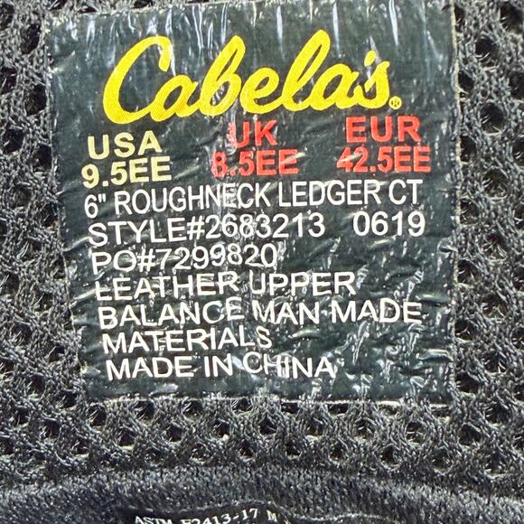 Cabela\'s Roughneck Ledger CSA Waterproof Composite Toe Work Boots Men’s Size 9.5 main image 6